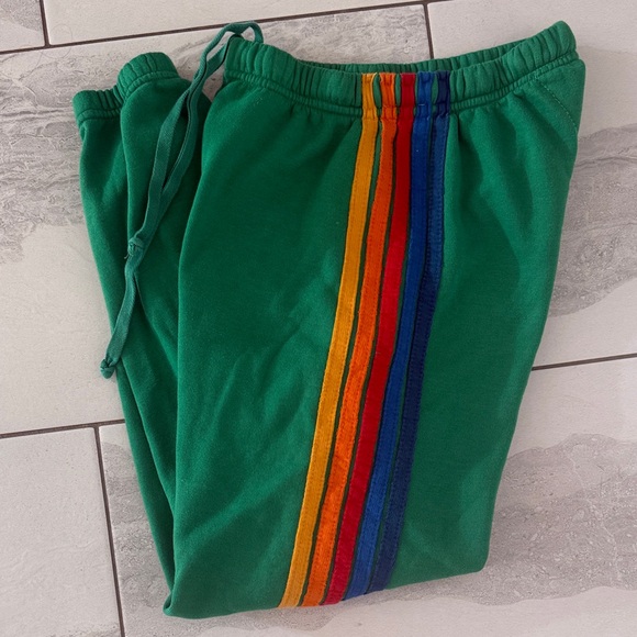 Aviator Nation Green Joggers with Yellow Accent - Picture 3 of 3